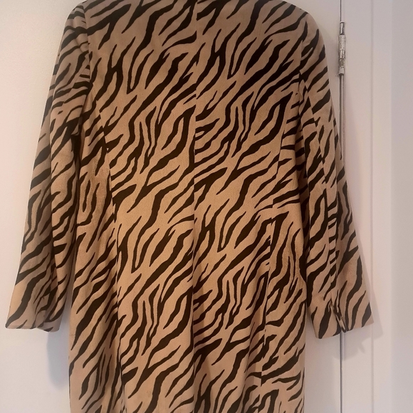 Imitation velvet animal print long blazer - Picture 2 of 4